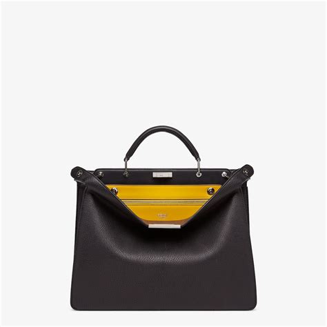 fendi tasche scwarz leder|Peekaboo Soft Large .